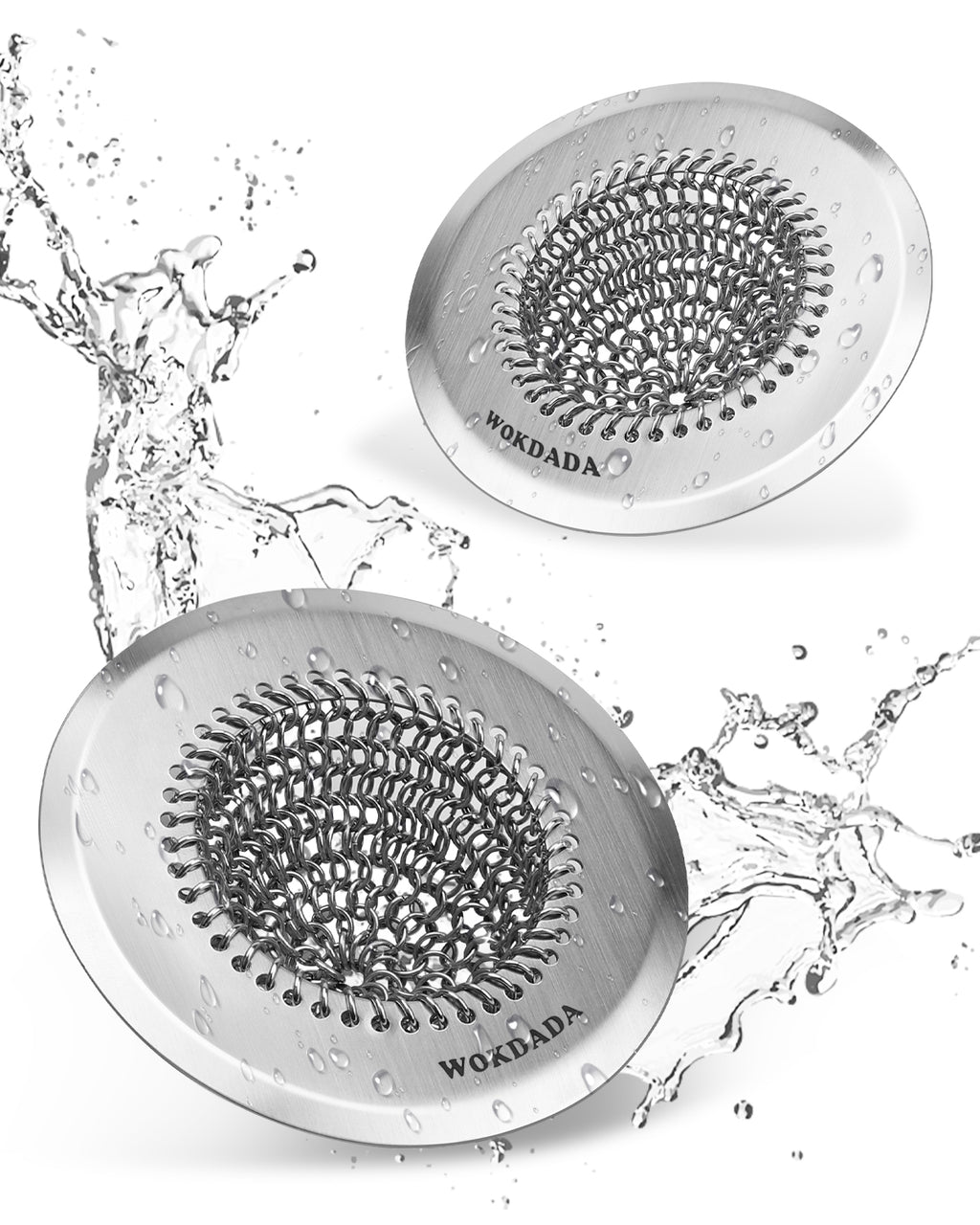 WOKDADA Gold Sink Drain Strainer, Reversible Mesh Sink Strainer with 304 Stainless Steel, Wokdada Revolutionary Anti-Rust Kitchen Sink Drain Strainer for Garbage Disposal Food Catcher