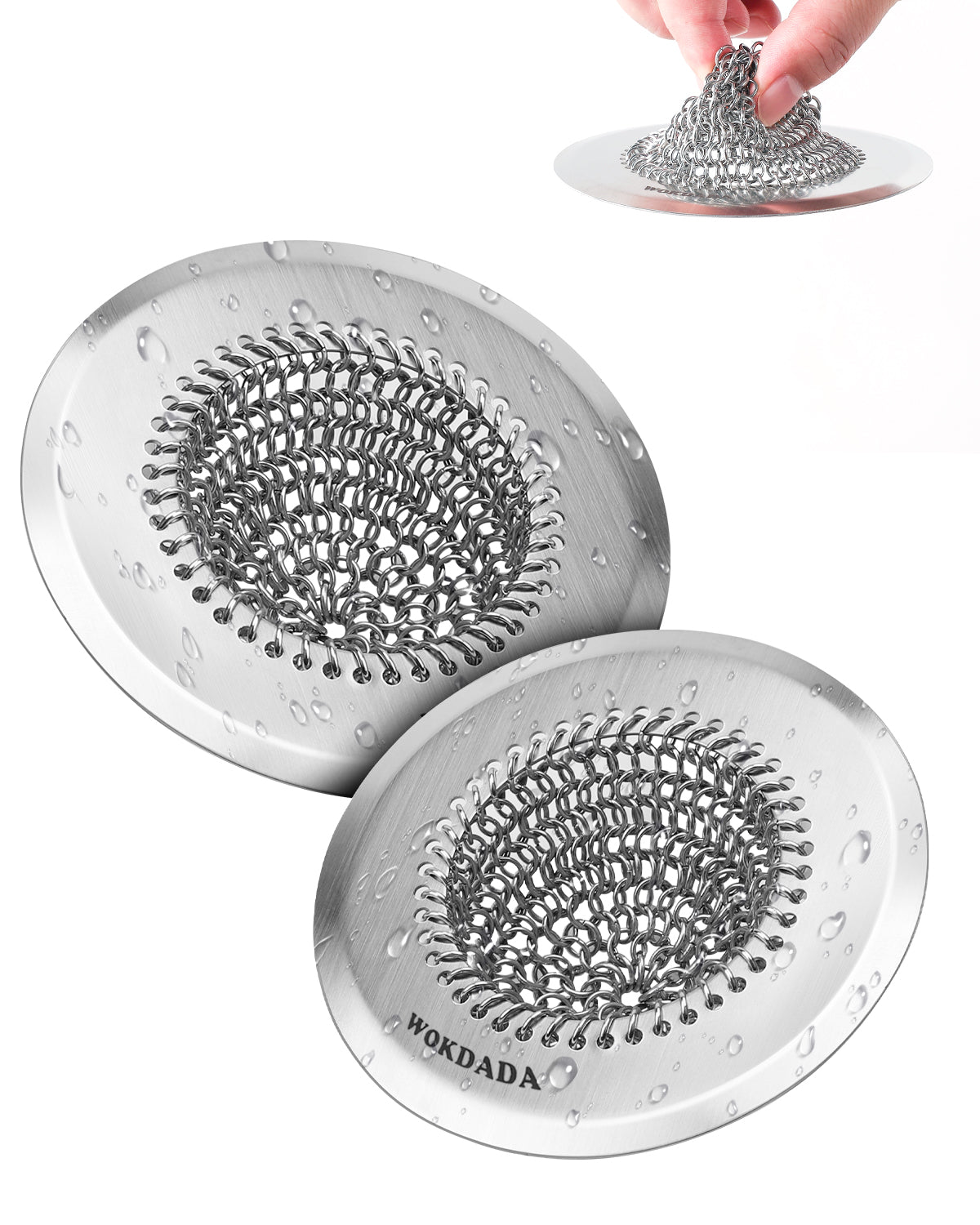 Wokdada  (Dark Gray) Bathtub Drain Hair Catcher: Fast Drainage Shower Version, Reversible 304 Stainless Steel Protector. Fits Pop-Up & Regular Bathroom Drains
