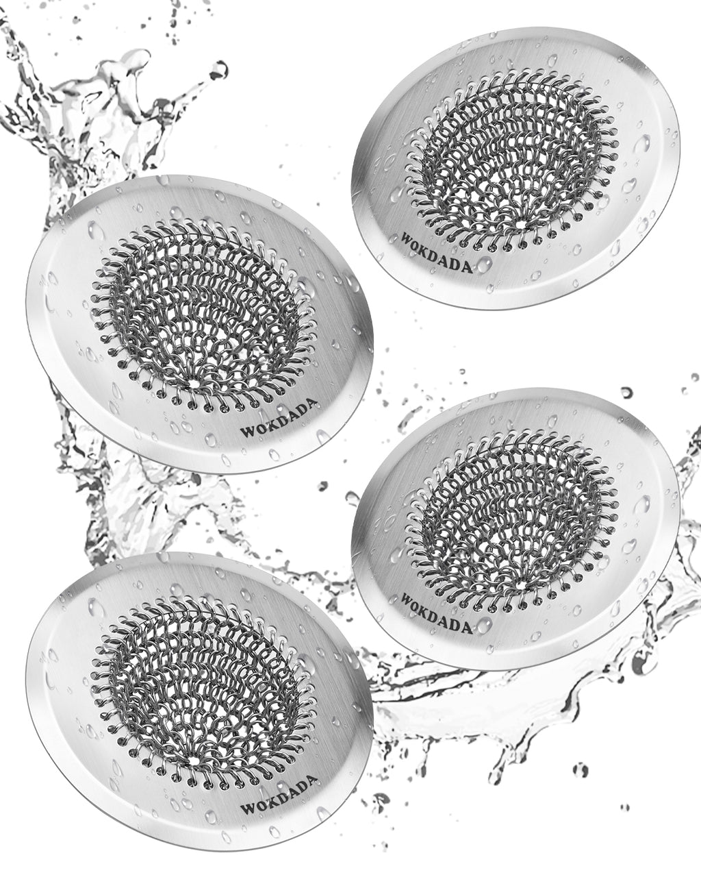 WOKDADA Gold Sink Drain Strainer, Reversible Mesh Sink Strainer with 304 Stainless Steel, Wokdada Revolutionary Anti-Rust Kitchen Sink Drain Strainer for Garbage Disposal Food Catcher