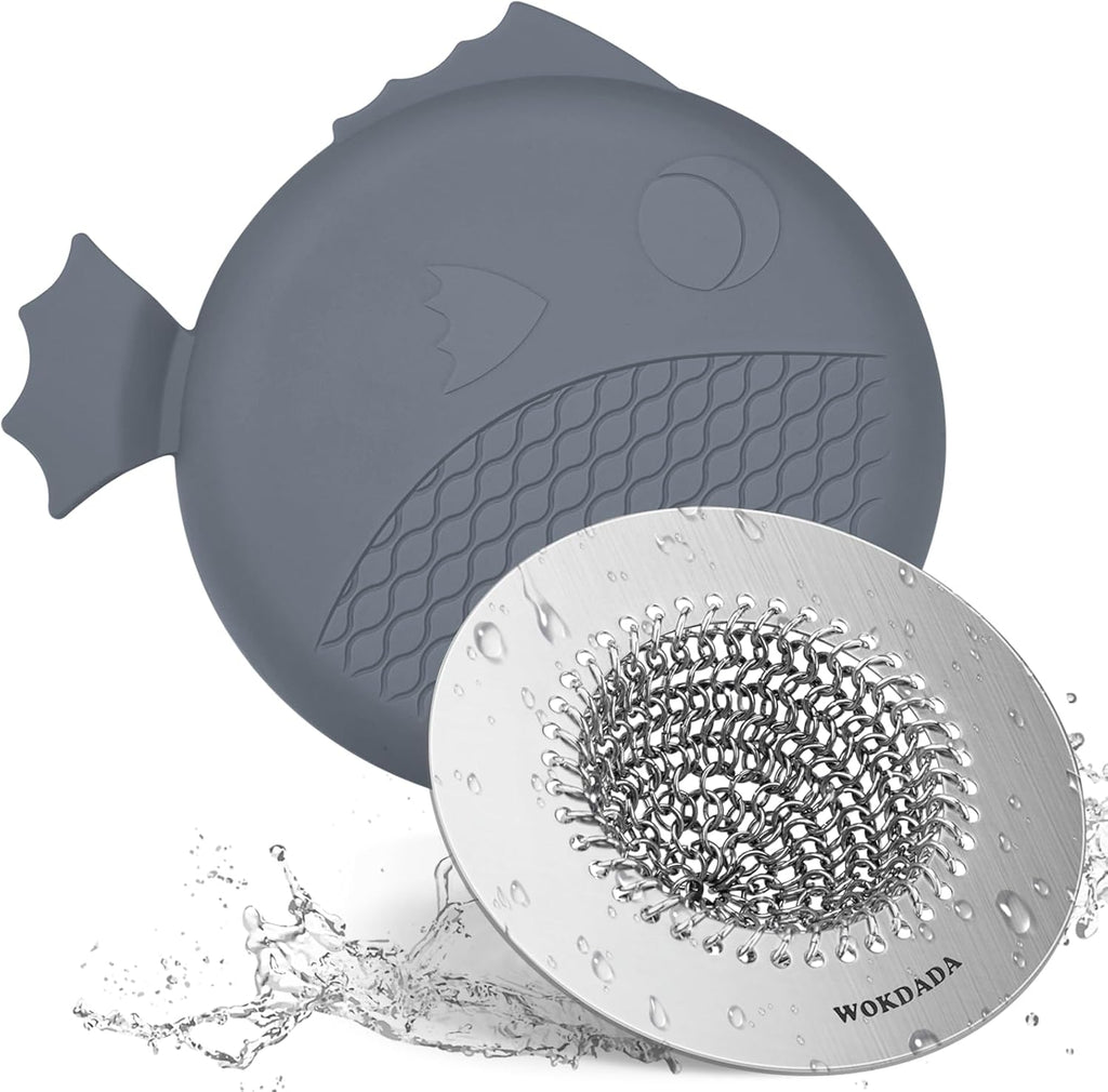 WOKDADA 4 PCS Kitchen Sink Drain Strainer, Flippable Mesh Sink Strainer, 304 Stainless Steel Sink Screen, Easy Clean Large Basket Strainer, Anti-Clog Garbage Disposal Cover Fit for Standard Sink Drain Visit the wokdada Store