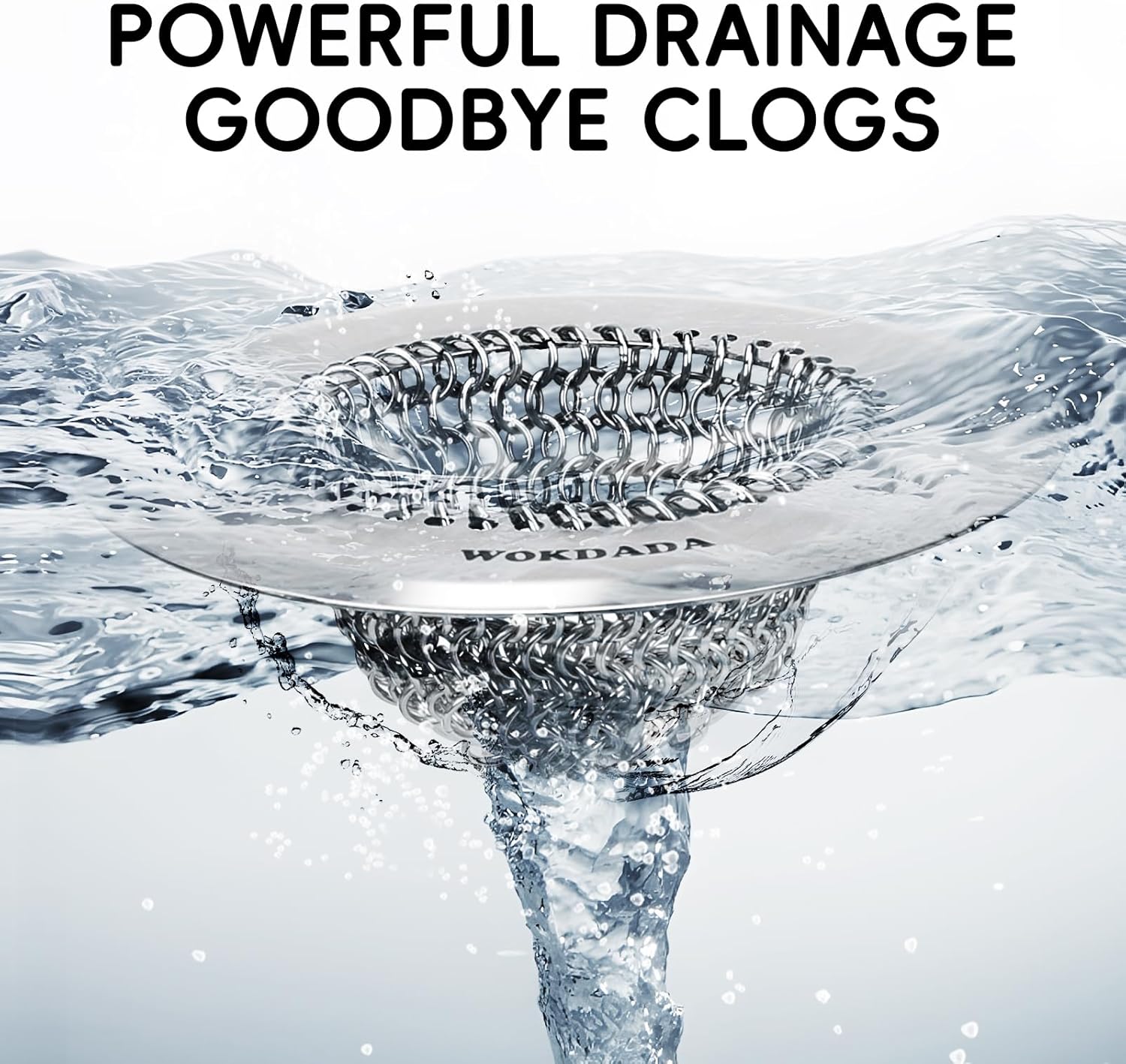 Wokdada 2 PCS Bathtub Drain Hair Catcher, Fast Drainage Shower Drain Hair Catcher, Reversible 304 Stainless Steel Drain Protector for Pop-Up and Regular Drains of Bathroom(Patented Product)