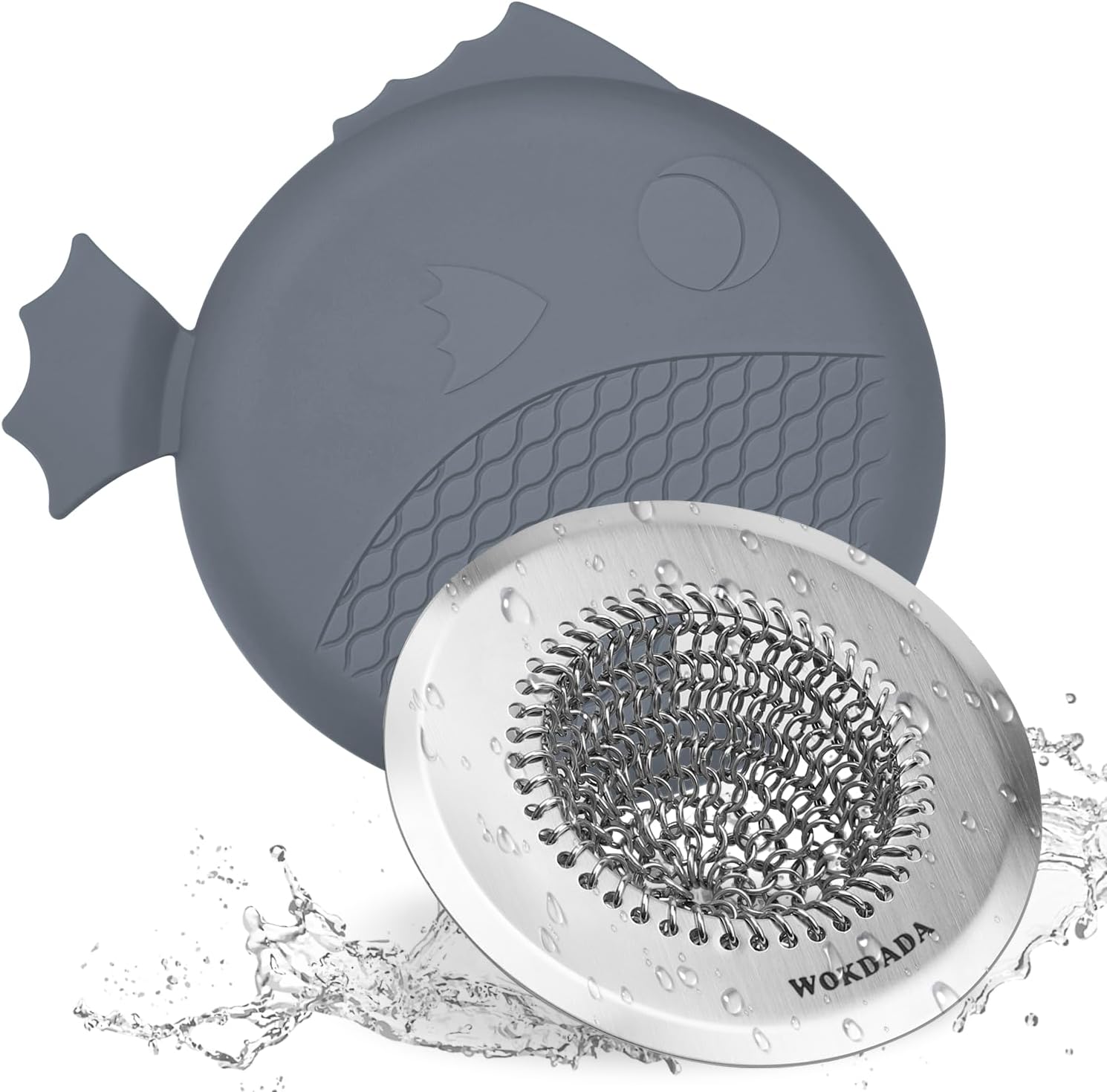 Wokdada  (Dark Gray) Bathtub Drain Hair Catcher: Fast Drainage Shower Version, Reversible 304 Stainless Steel Protector. Fits Pop-Up & Regular Bathroom Drains