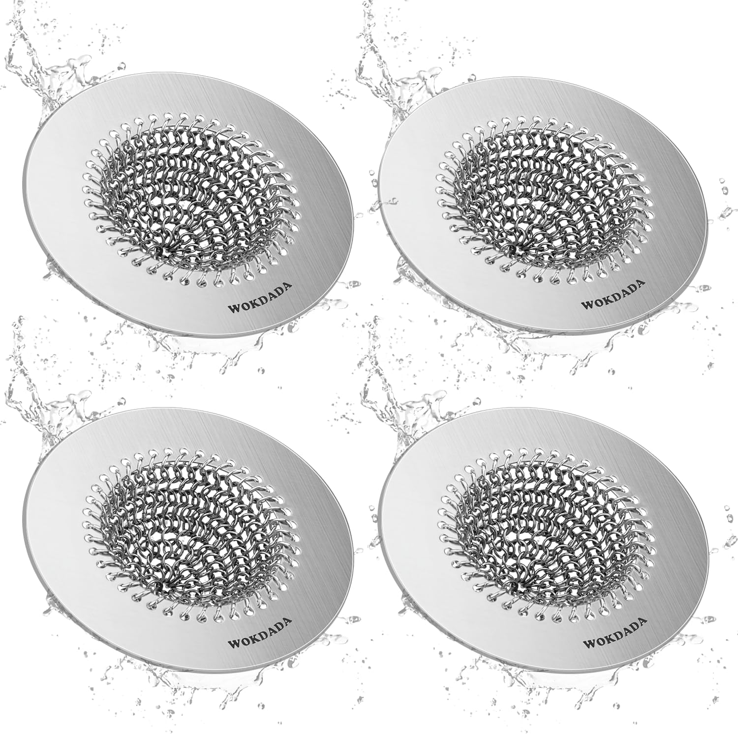 WOKDADA 2 PCS Kitchen Sink Drain Strainer, Flippable Mesh Sink Strainer, 304 Stainless Steel Sink Screen, Easy Clean Large Basket Strainer, Anti-Clog Garbage Disposal Cover Fit for Standard Sink Drain Visit the wokdada Store