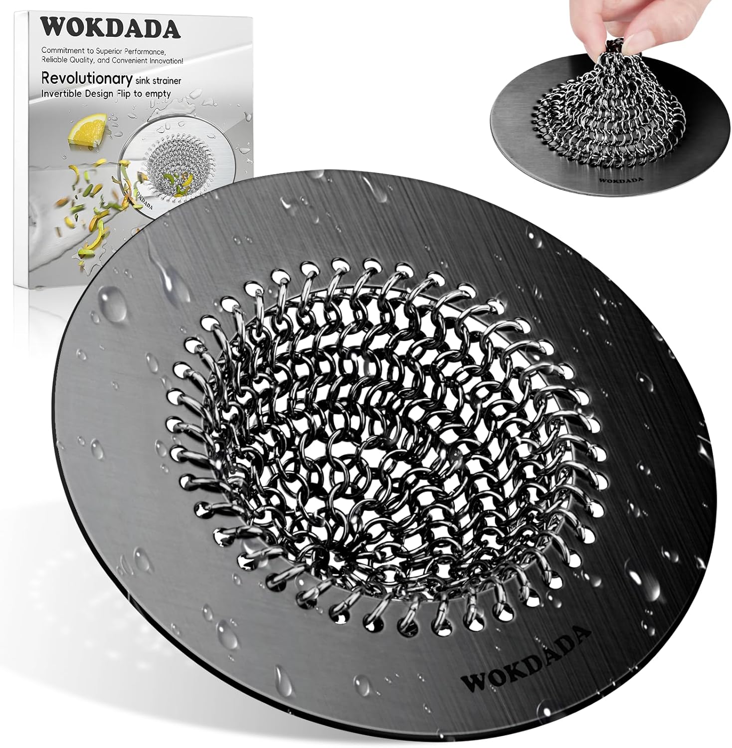 WOKDADA 2 PCS Kitchen Sink Drain Strainer, Flippable Mesh Sink Strainer, 304 Stainless Steel Sink Screen, Easy Clean Large Basket Strainer, Anti-Clog Garbage Disposal Cover Fit for Standard Sink Drain Visit the wokdada Store