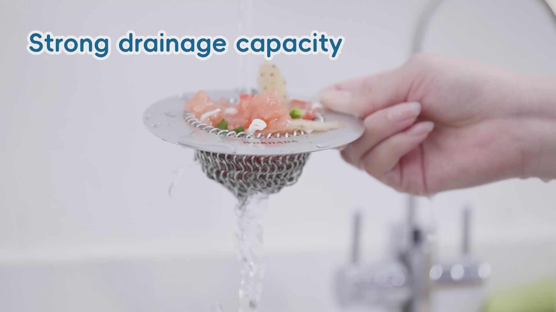 WOKDADA 2pcs - Revolutionary Kitchen Sink Drain Strainer/Patented Reversible Chain Mesh, Effortless Cleaning & Debris Catcher, Large Capacity, No Clog, 304 Stainless Steel & Rust-Proof/Handmade